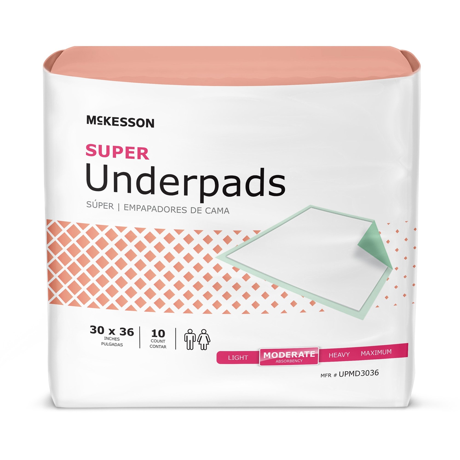 10 McKesson Moderate Absorbency Adult Bed Pad Disposable Underpads 30″ x 36″