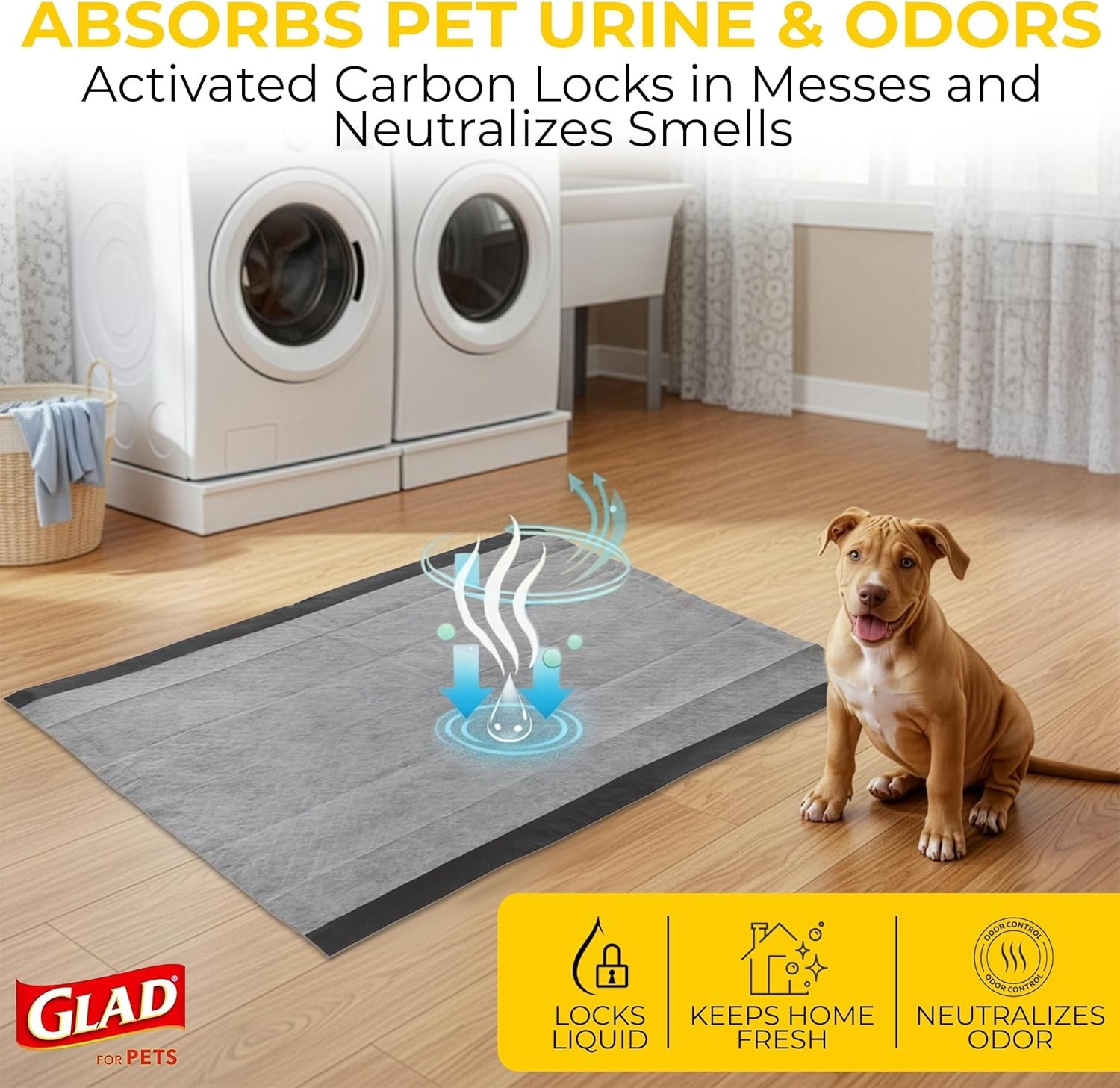 Pets Large Dog Training Pads Activated Charcoal 28×30 Jumbo 50 Count