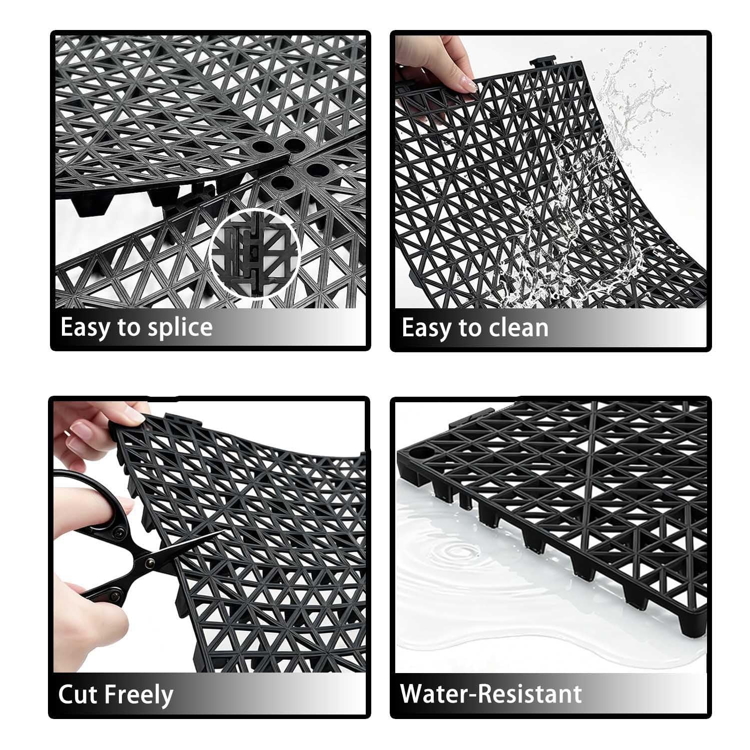 Chew-Proof Kennel Pad,Raised Grid Mat for Dog Crate Pan,Cut Freely