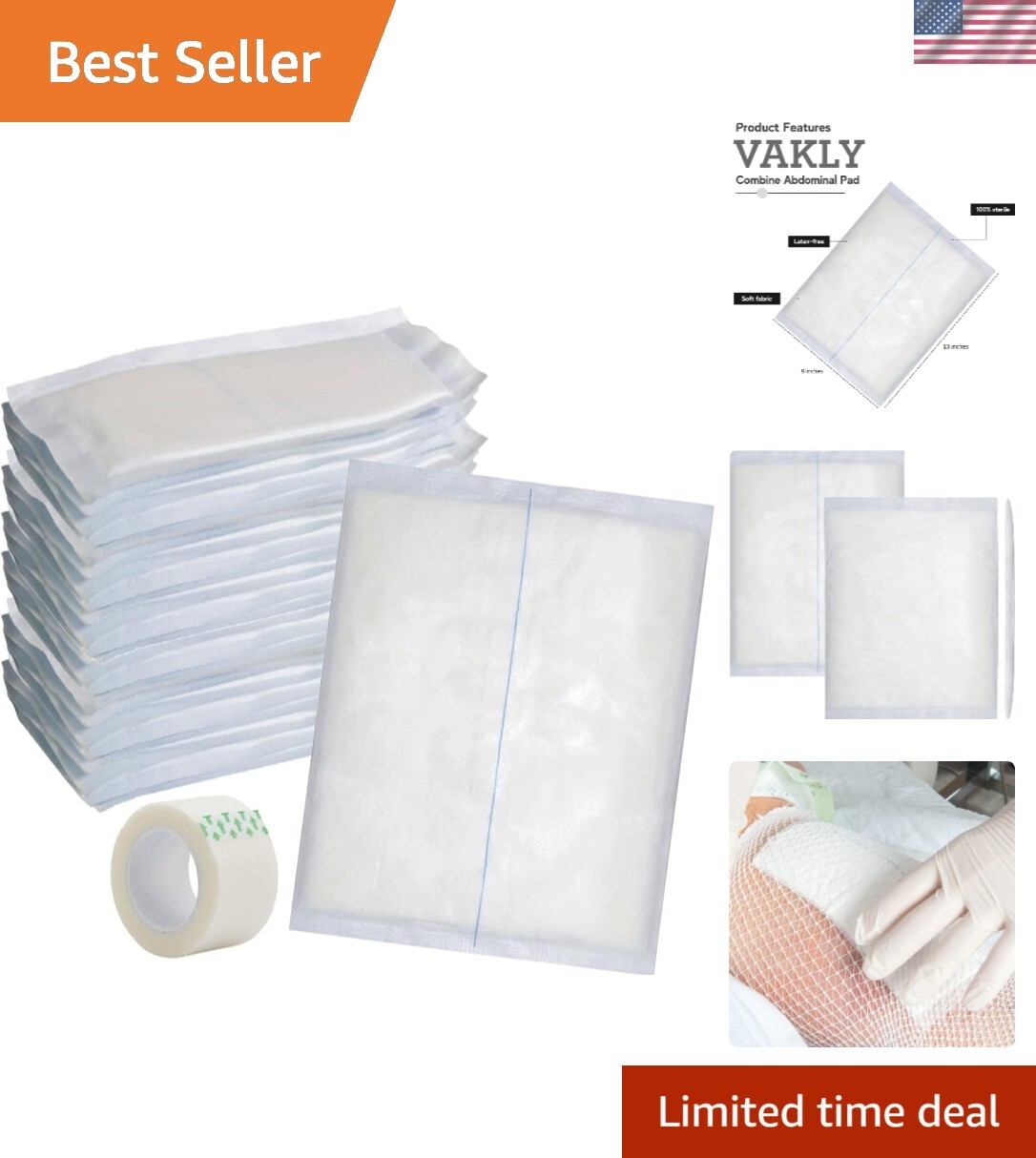 Extra Thick 8×10 Non-Adherent Gauze Pads – Ideal for Heavy-Draining Wounds