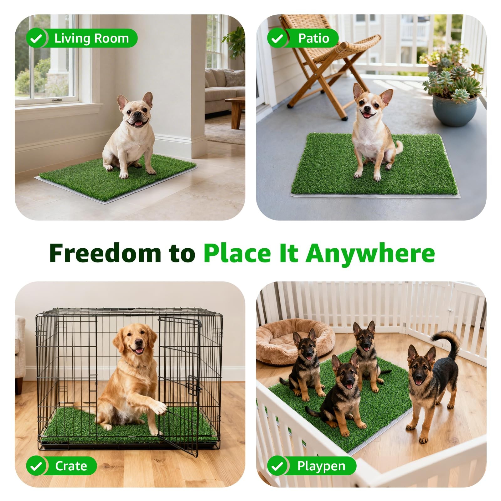 Artificial Grass Pad for Dogs Potty: 39X24.4 Inches Fake Grass for Dogs Puppy…