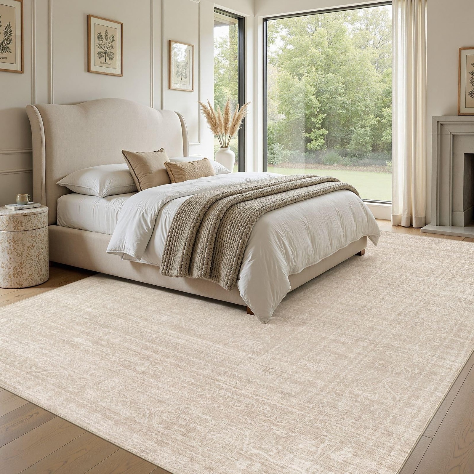 Nakagishi Neutral 6×9 Area Rugs for Living Room Washable, Beige | Pet & Kid F…