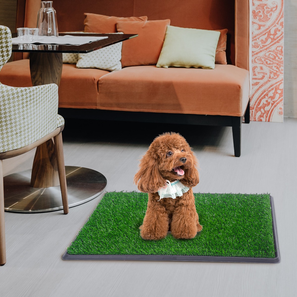 30*20in Pet Potty Puppy Dog Training Pee Pad Mat Tray Grass House Toilet W/tray