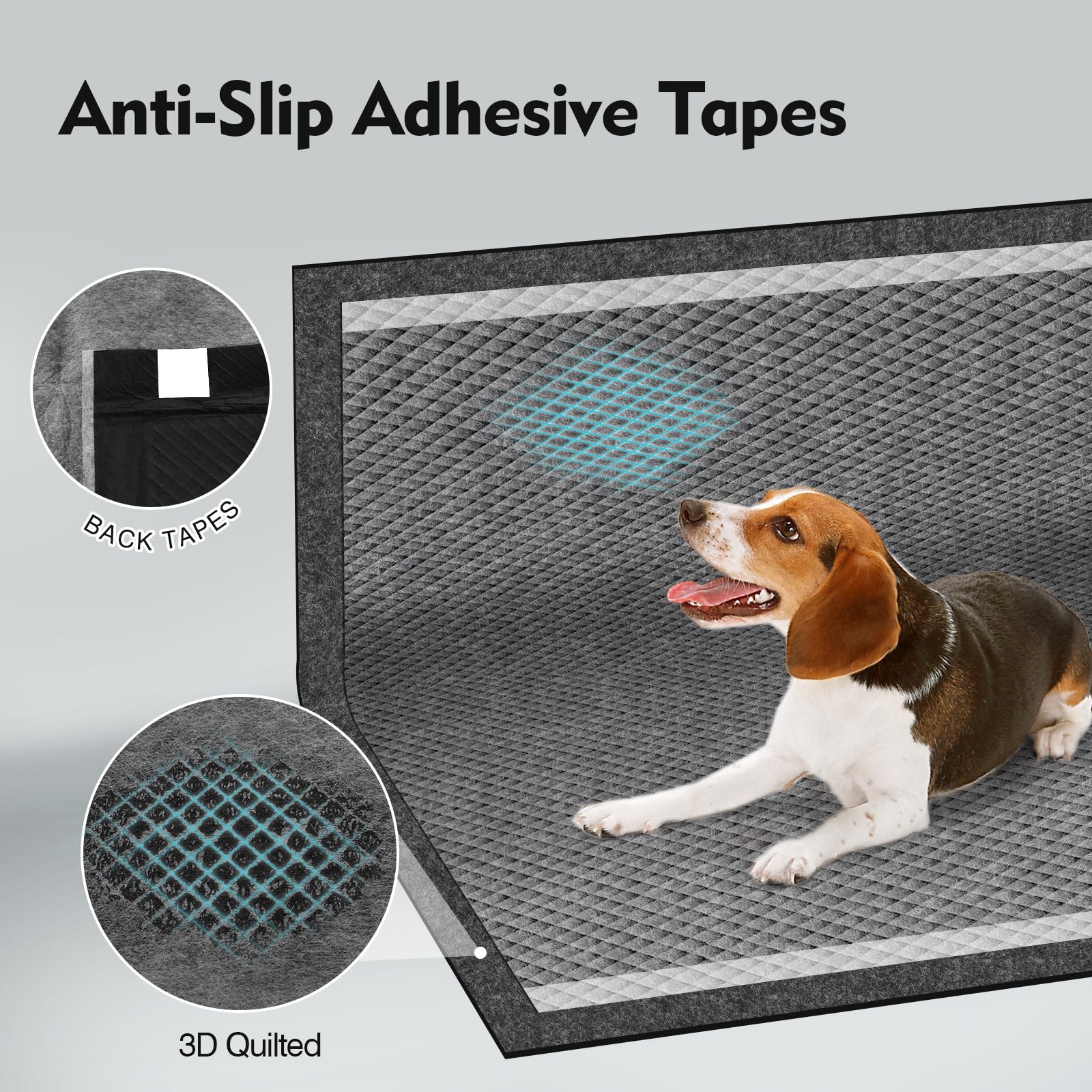Charcoal Pee Pads for Dogs, 36″x36″, Extra Large Puppy Pads XL, Odor Control …