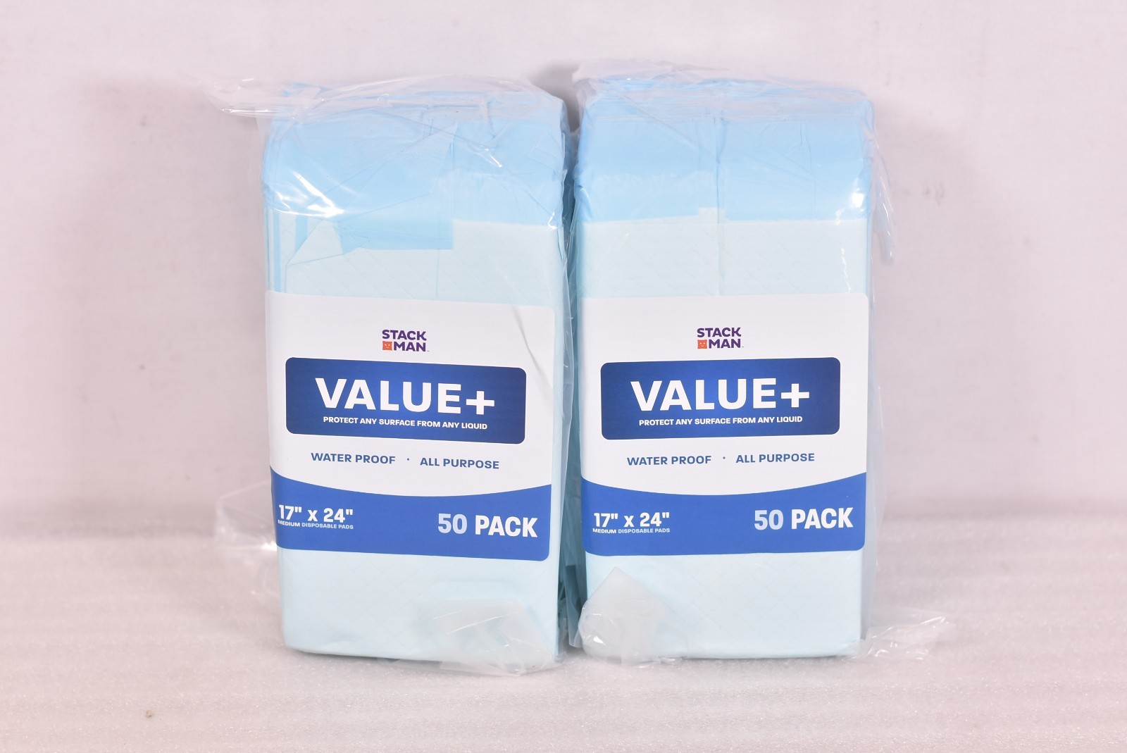 Stack Man Value + Chuck Pads Dispoable Multi Purpose Pee Pads 17’x24″ 100ct