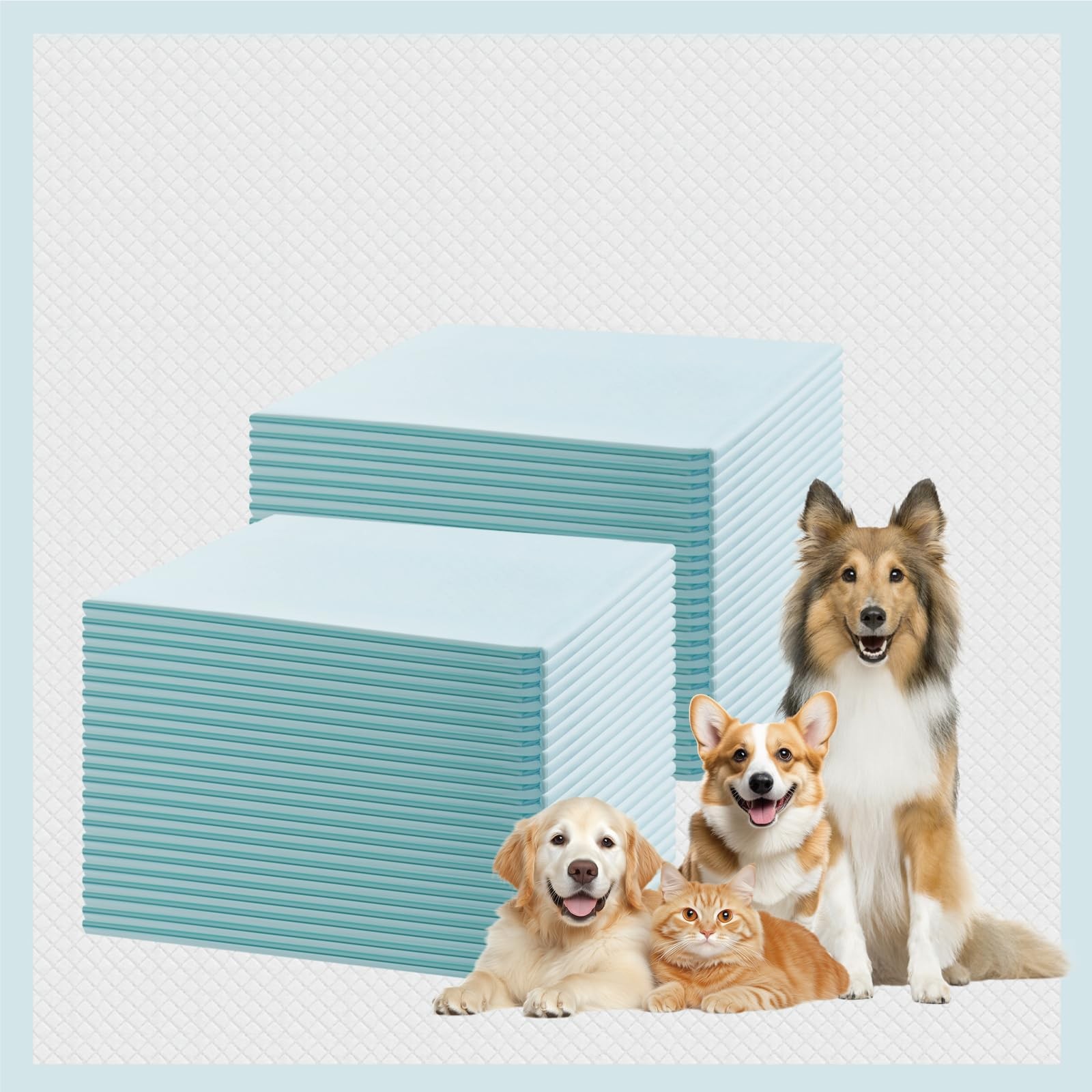 GWT Puppy Pads Extra Large 28×34 Inch – 40 Count Dog 28″ x 34″, Blue & White
