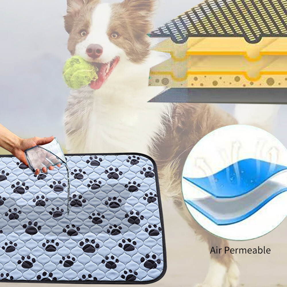 Blue Washable Pet Pee Pad 39×27 Inch, Reusable Puppy Training Mat, Non-Slip