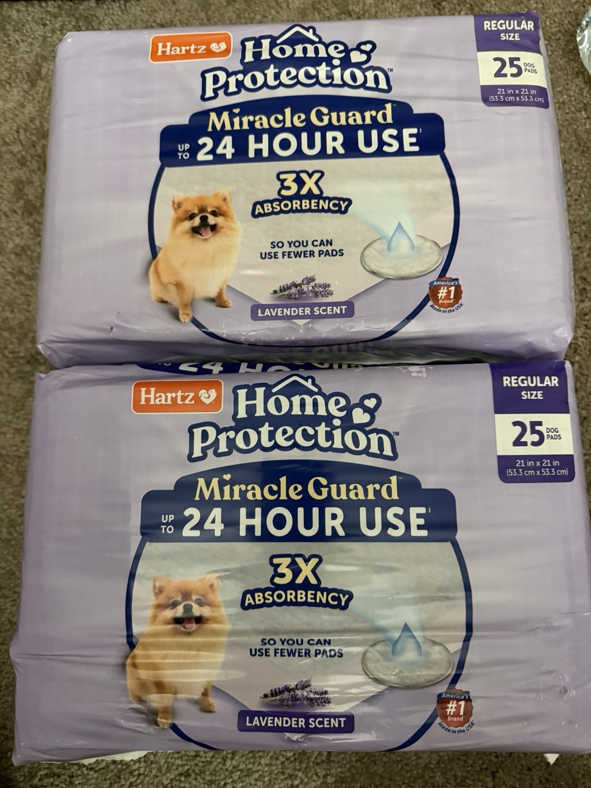 Hartz Home Protection Miracle Guard Lavender Pads-Regular-25 ct pack of 2