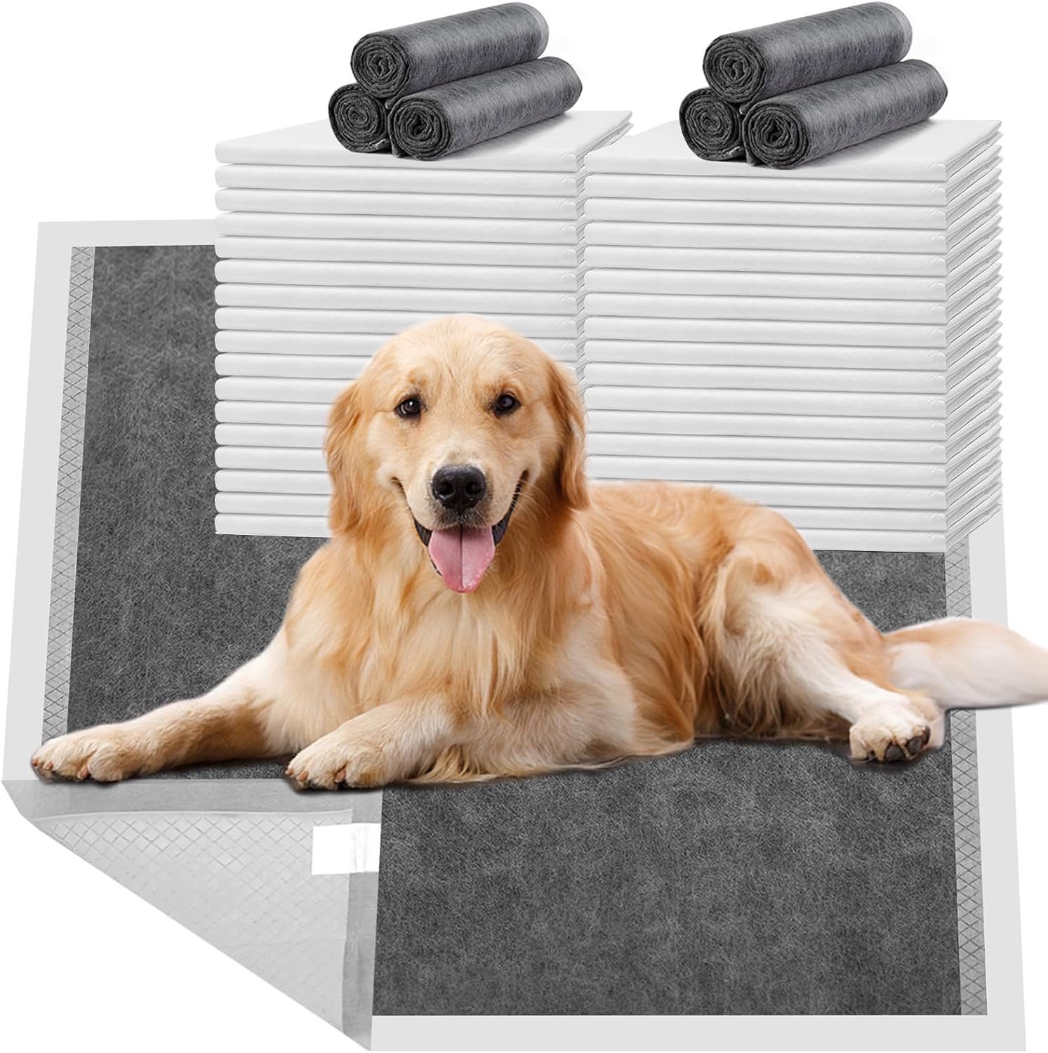 Dog Pee Pads Extra Large 28″ X 34″, 30 Count, Activated Carbon Charcoal Puppy Pa
