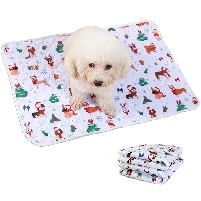 SEIS 2 Pcs Christmas Dog Pee Pads Waterproof Pet Training Pads (40×28 Inch)