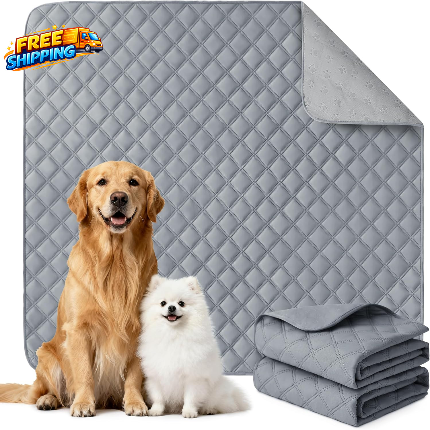 Reusable Washable Pee Pads for Dogs Large/Extra Large 36” X 41” 2 Pack, Absorb