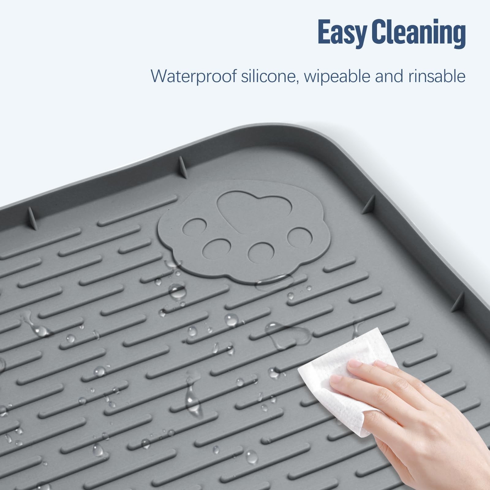 Pee Pad Holder for Dogs 50”x35” Silicone Puppy Pee Pad Tray, Dark Grey | Ex…