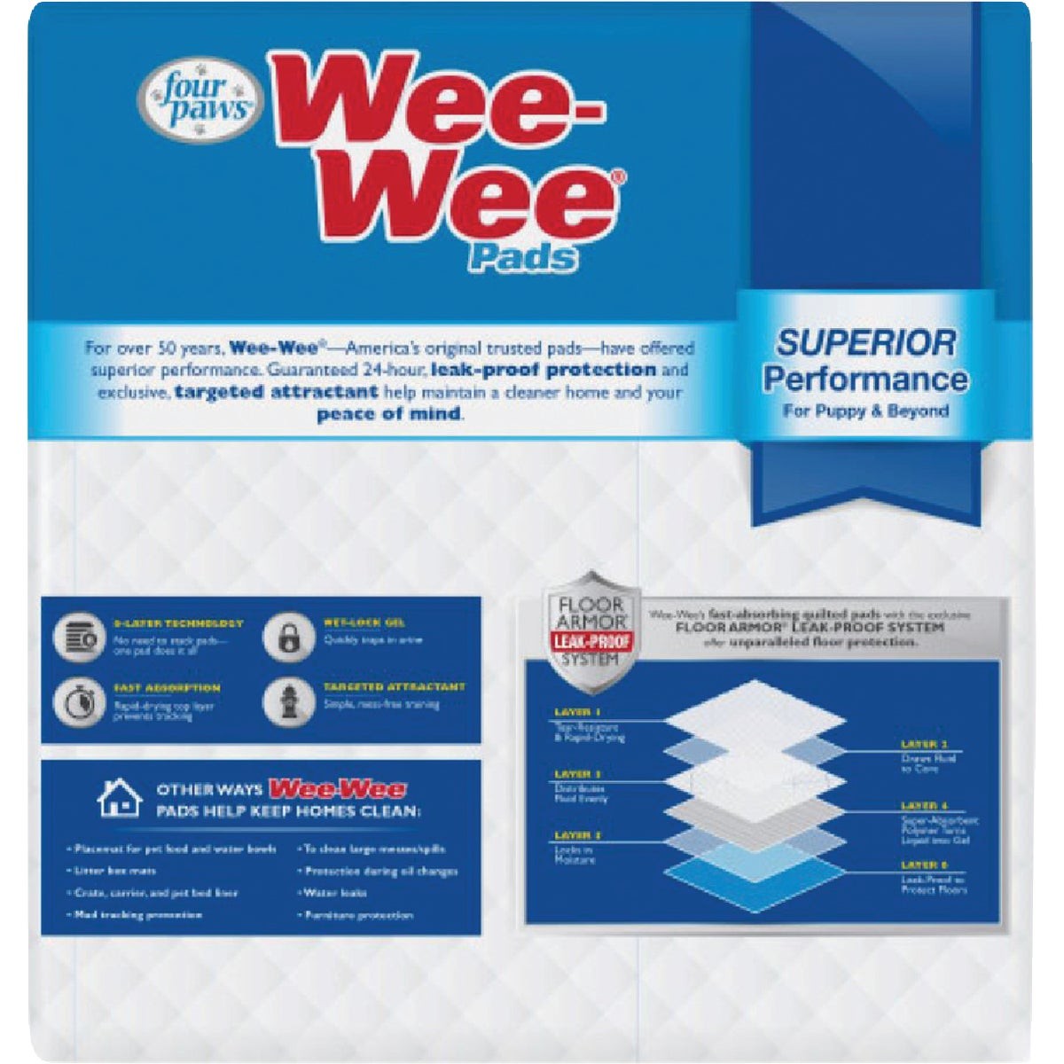 Four Paws Wee-Wee 22 In. x 22 In. Puppy Training Pads (30-Pack) 100546540 Four