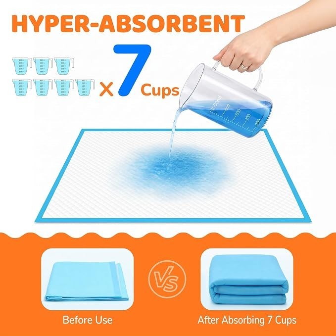 Puppy Pads 28″x34″, Extra Large, Super Absorbent, 30 Count, Potty Pads for Dogs