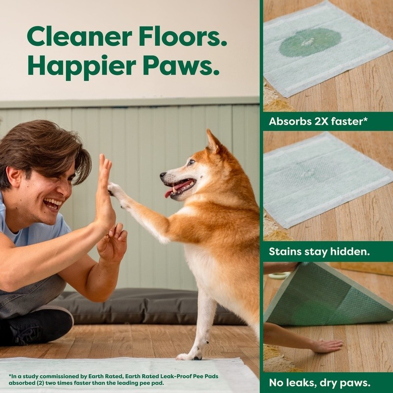 Leakproof Dog Pee Pads Odor Locking AbsorbShield Adhesive 25 Count Pack New