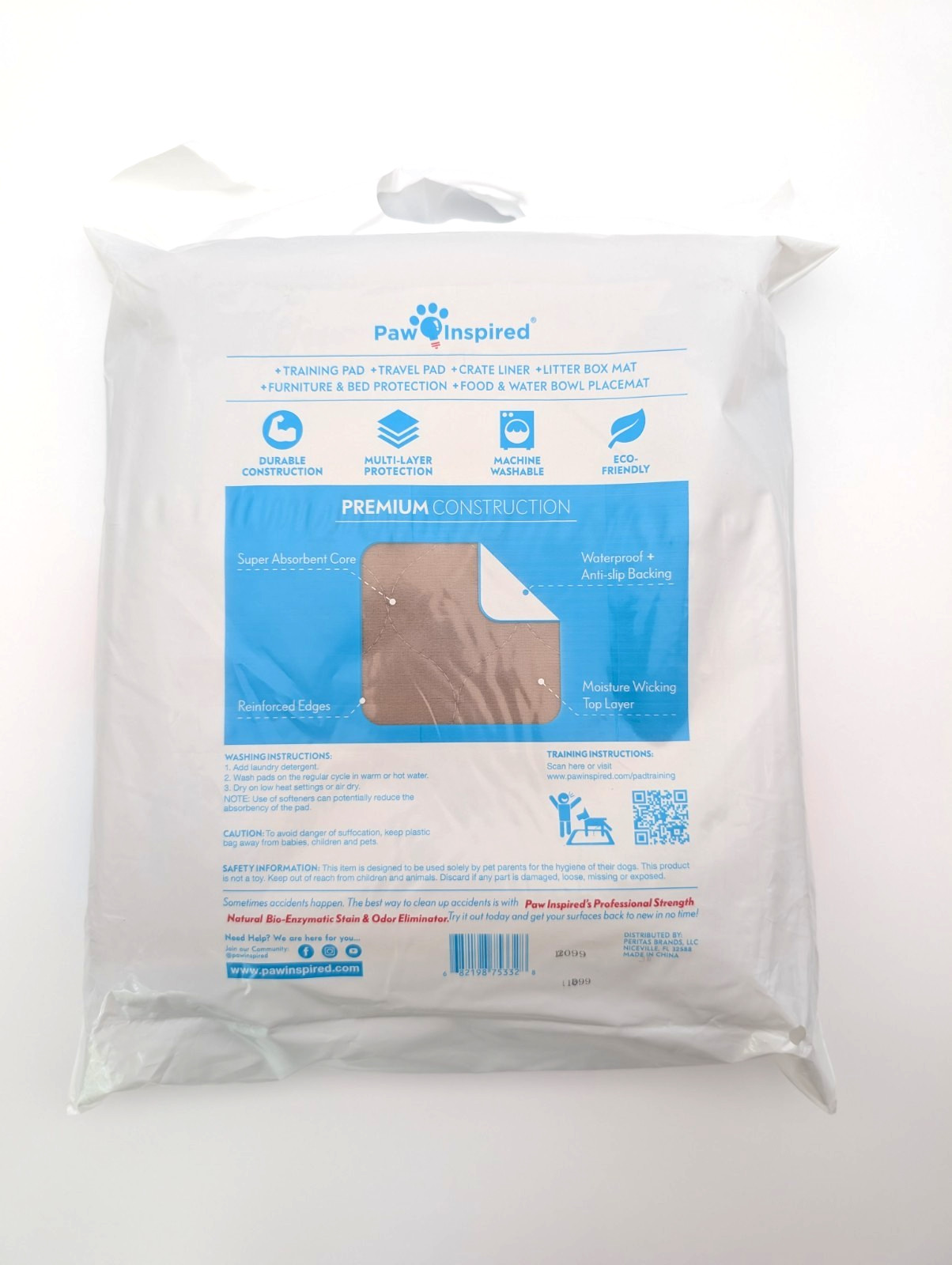 Paw Inspired Washable Crate Liners for Dogs 2 Pack 41×28 Odor Control Leak Proof