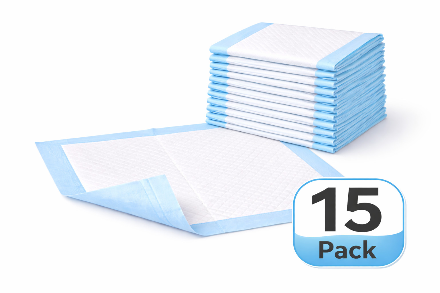 Dog Puppy House Training Pee Pads 5 Layer Leak Resistant Blue Regular & Large