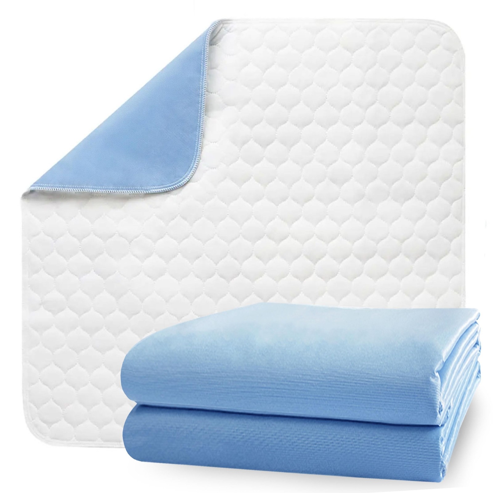Washable Underpads 34”x36” (2 Pack) 4-Layers Waterproof Bed Pads, Ul