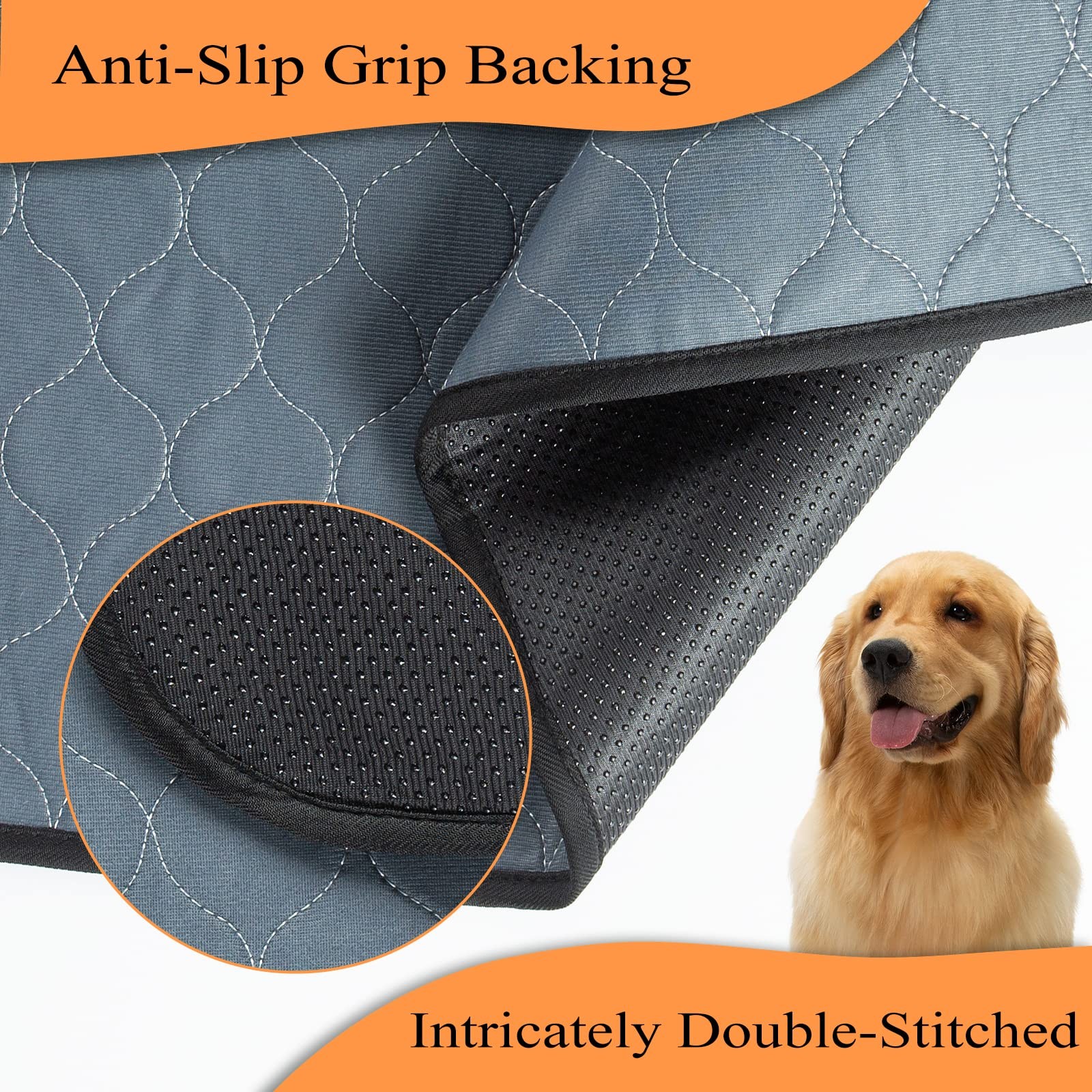 Bunlitent Washable Pee Pads for Dogs 72×72, 2 Pack, Extra Large Reusable Pupp…