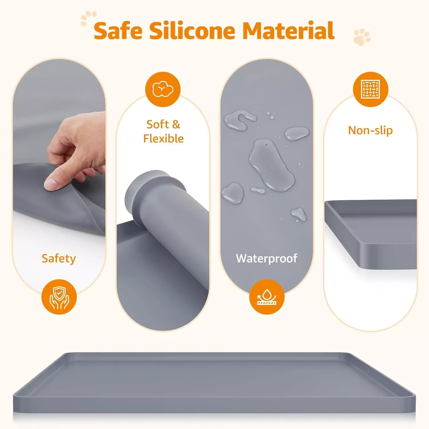 Large Dog Pee Pad Holder – Silicone Puppy Pad Holder – High Edge Dog Potty Tray