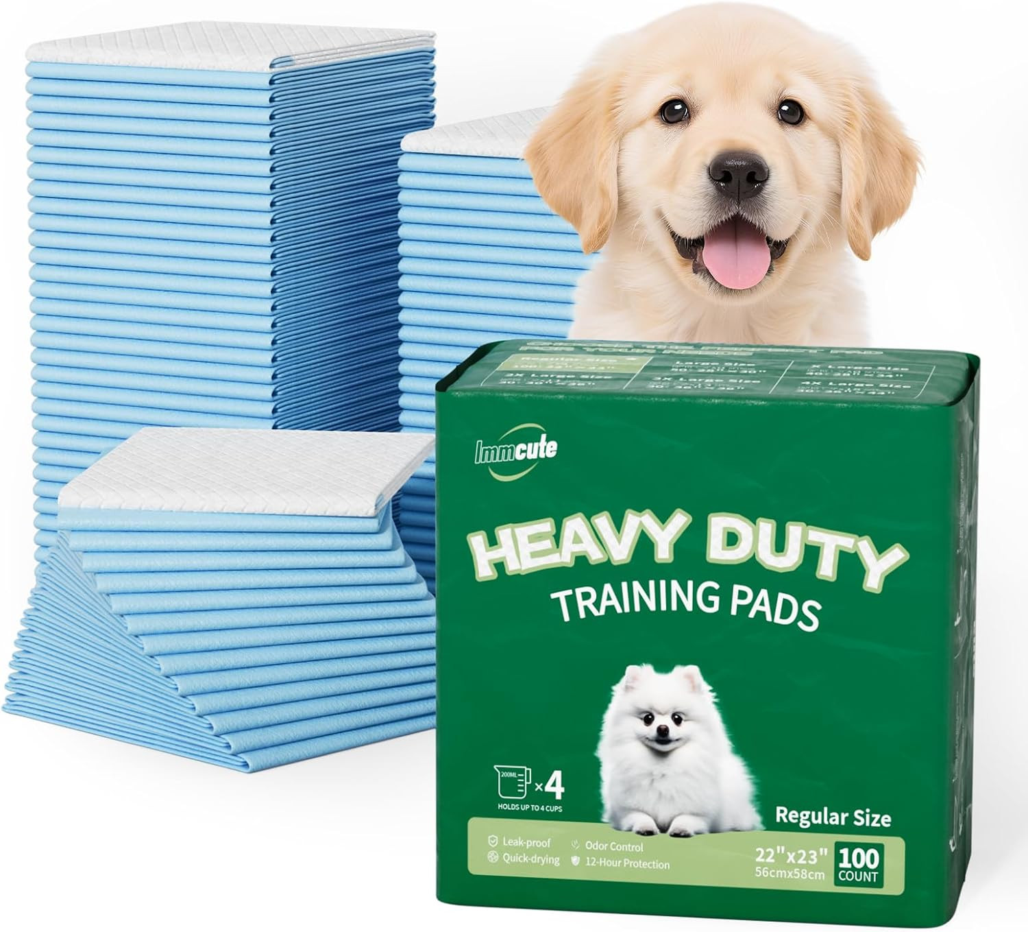 100 Count Premium Puppy Pads, 22″X23″ Dog Pee Pads – Ultra-Soft Heat-Sealed, -La