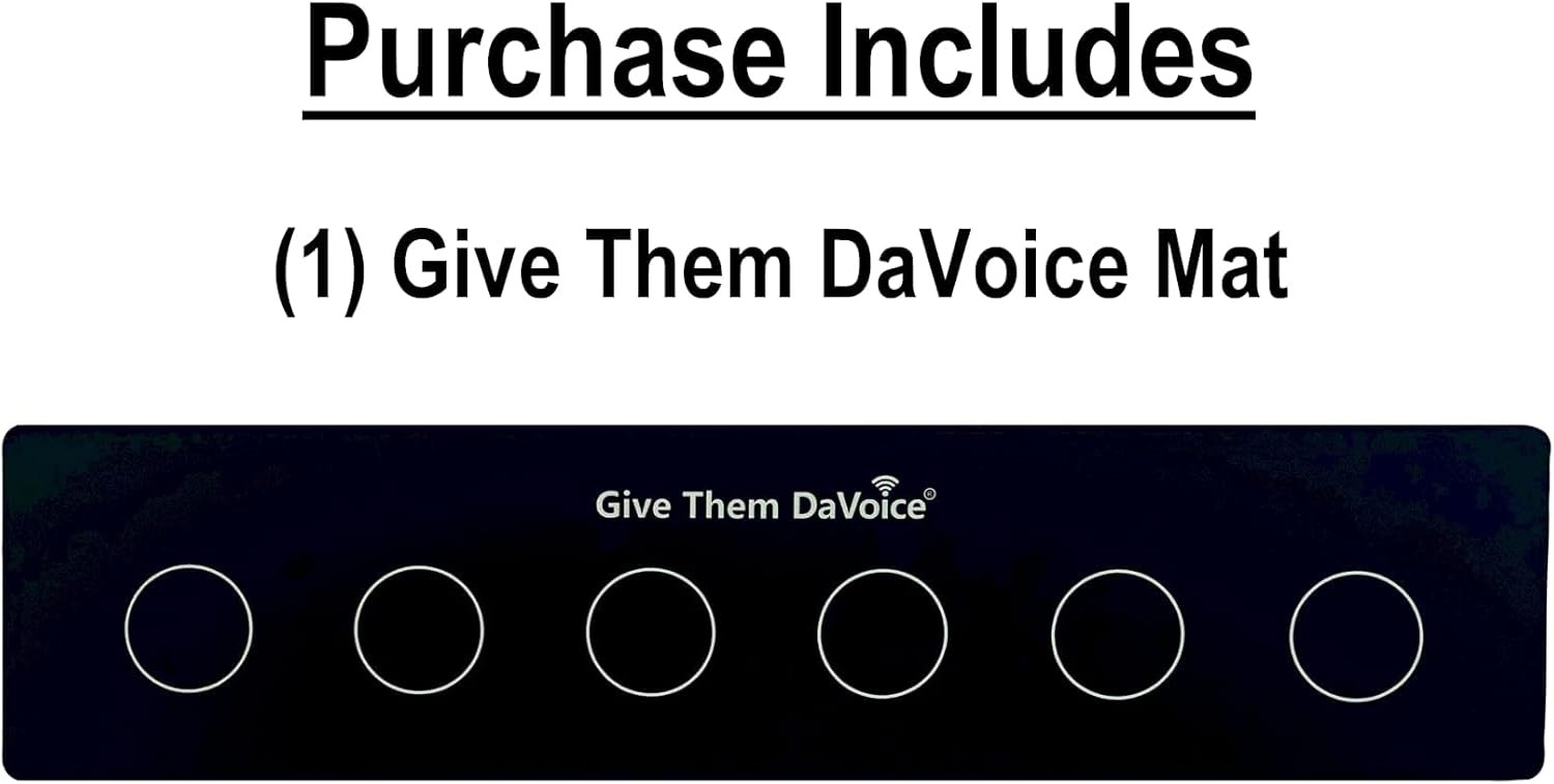 DaVoice Dog Button Mat – 6-Button Placement Pad for 8″ x 35″, Black