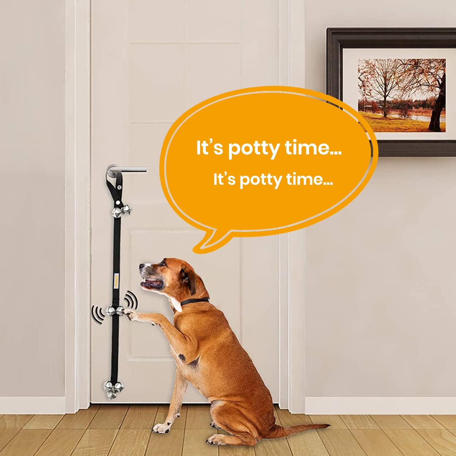 Dog Door Bells for Potty Training, Adjustable, 7 Extra-Loud Potty Jingle Bells f