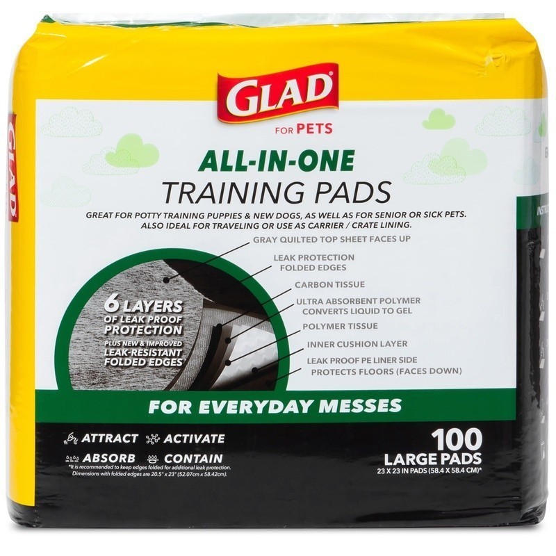 Activated Charcoal Dog Pads 100ct Leak-Proof Odor Control Training Pads New