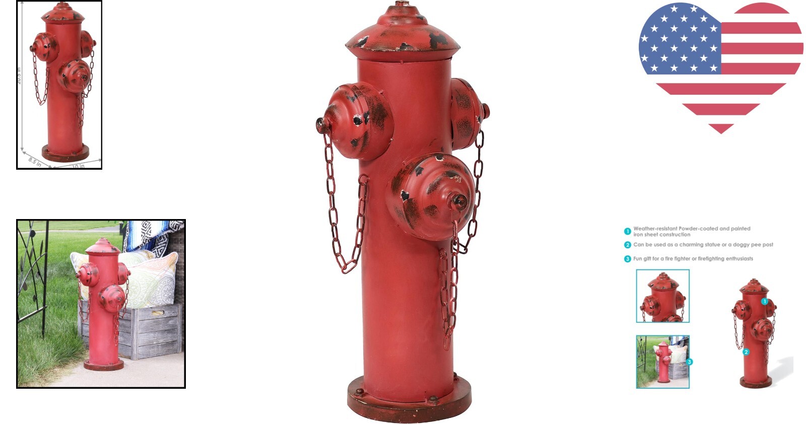 Pet Training Red Fire Hydrant with Weather-Resistant Finish – Charming Accent=