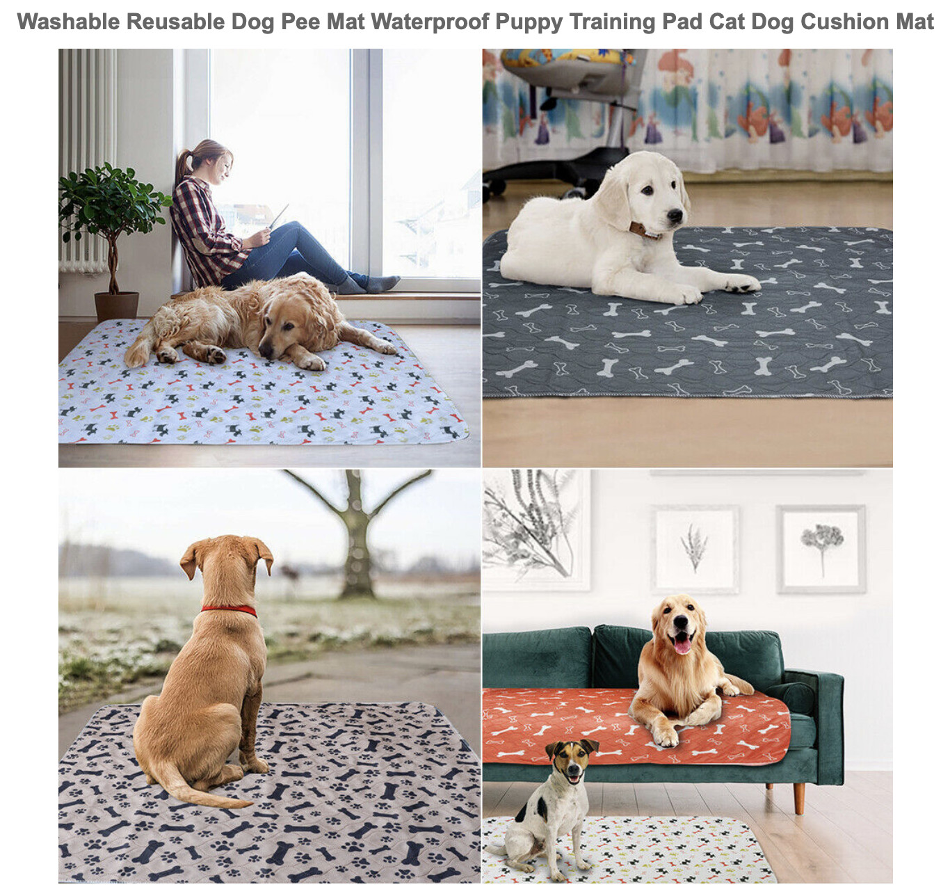 Washable Reusable Absorbent Training Bed Pee Pads Mat For Pets Puppies Dog Cat