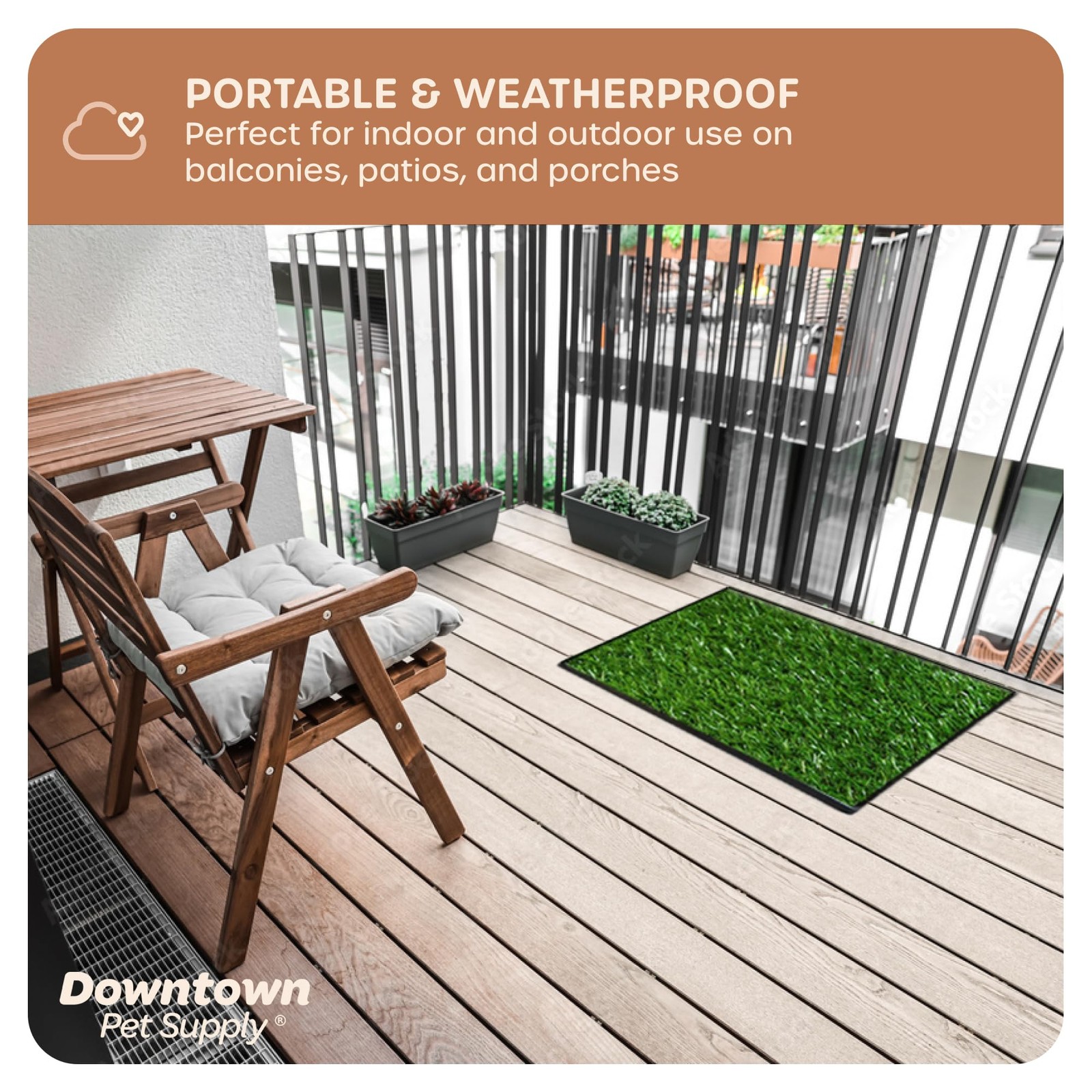 Dog Grass Pad with Tray, 20 x 30 – Outdoor and Indoor Potty System for Dogs w…