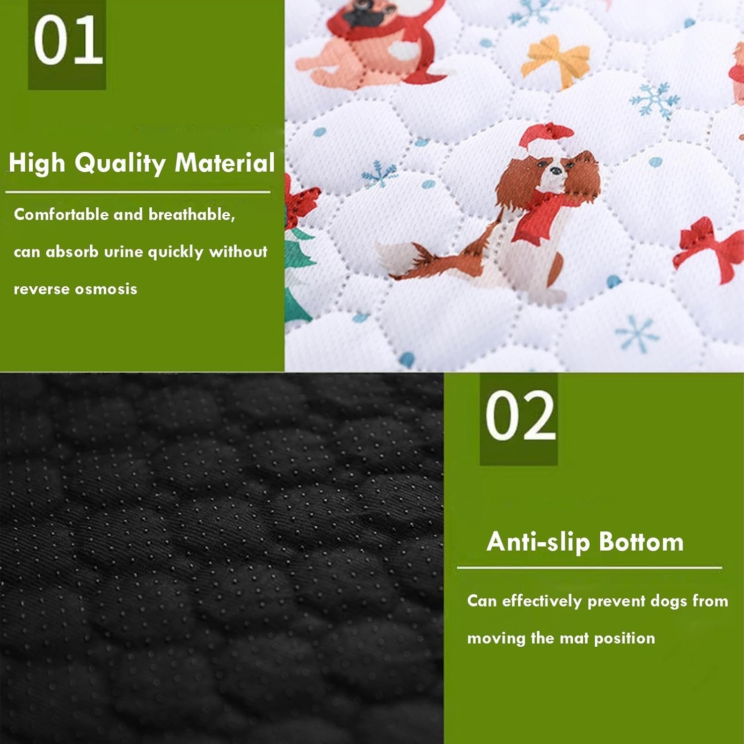 SEIS 2 Pcs Christmas Dog Pee Pads Waterproof Pet Training Pads (40×28 Inch)