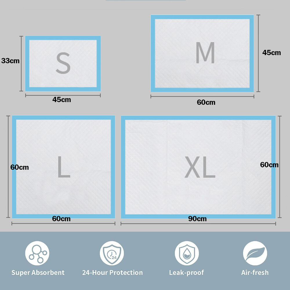 100 33x45cm Ultra Heavy Absorbency Dog Puppy House Training Toilet Pee Wee Pads