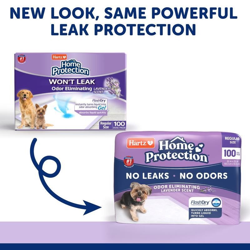 Home Protection Lavender Scent Odor-Eliminating Dog Pads Regular Size 100ct