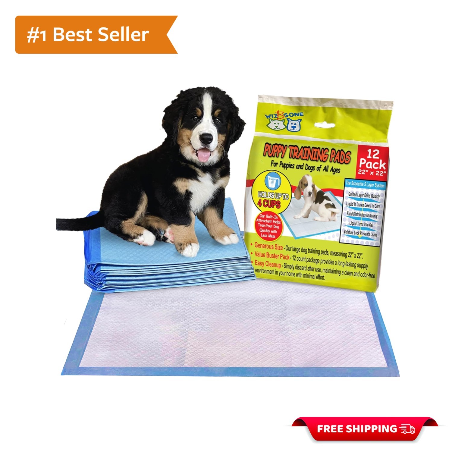 Convenient 12 Pack of Leak-Proof Pet Training Pads – 22″ x 22″ for Home & Travel