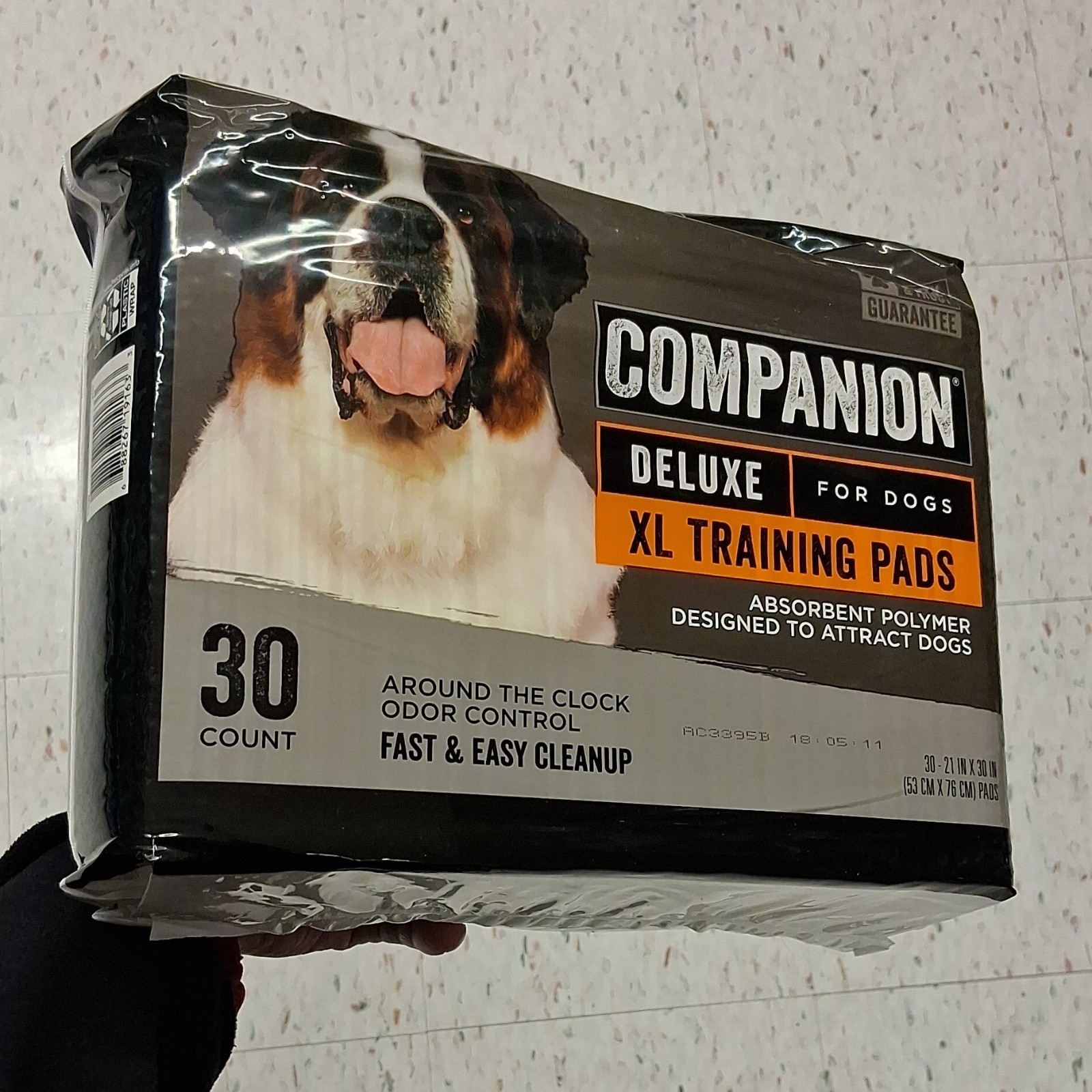 Companion Deluxe XL Training Pad 30 Count XL Odor Control Fast Cleanup Polymer