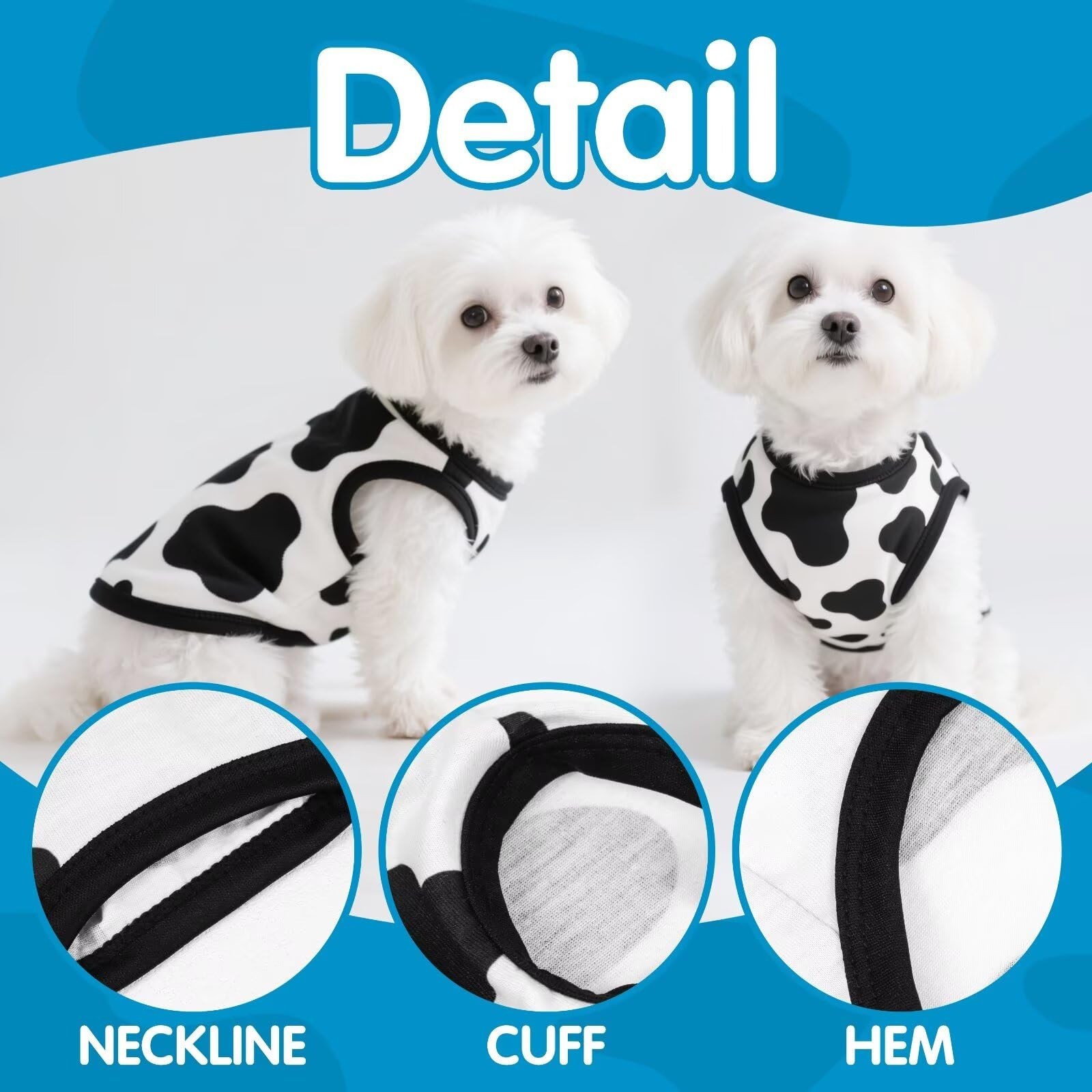 Adorable Cow Print Dog Shirts – Lightweight, Cozy Outfit for Small to Medi