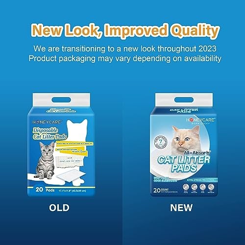 HONEY CARE All-Absorb 20 Count Cat Litter Pads, 17.1 by 11.8-Inch