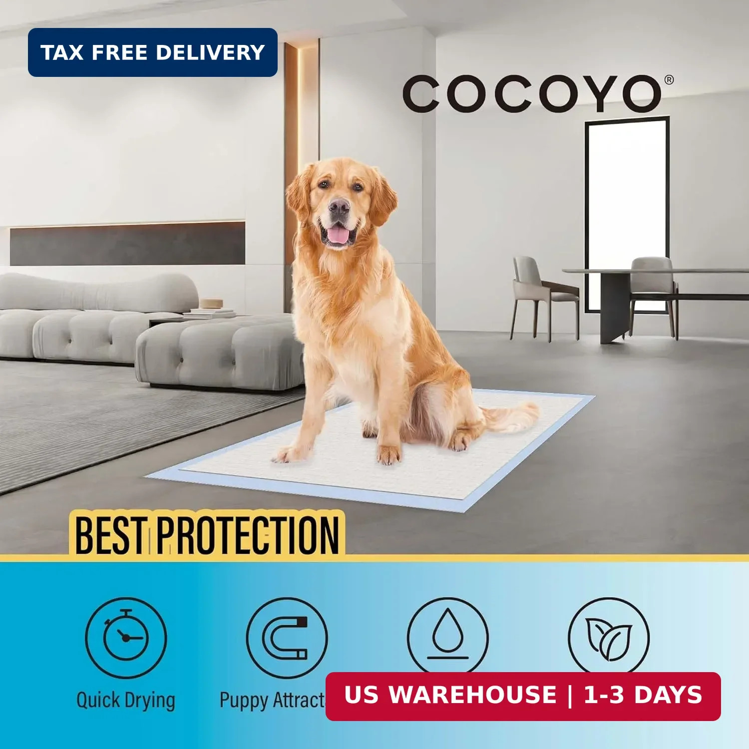 COCOYO Best Value Training Pads, 40Count, 28″ by 34″