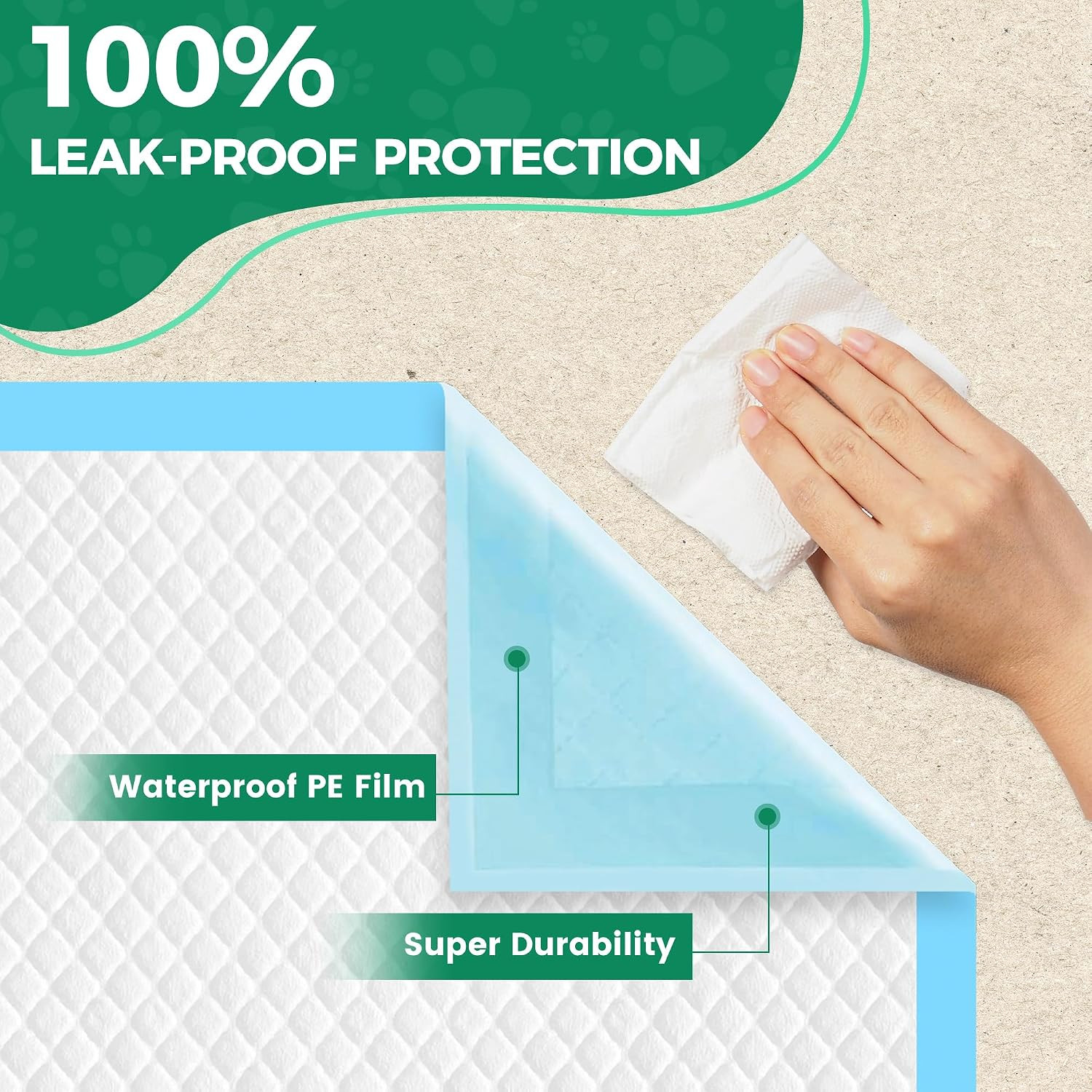 Large Puppy Pads 30″ X 26″ 100 Count Disposable Dog Pee Pads Leak-Proof, Large P