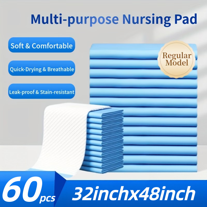 Disposable Adult Diaper Pads,60pcs，Easy Moisture Absorption, 32×48 Inches