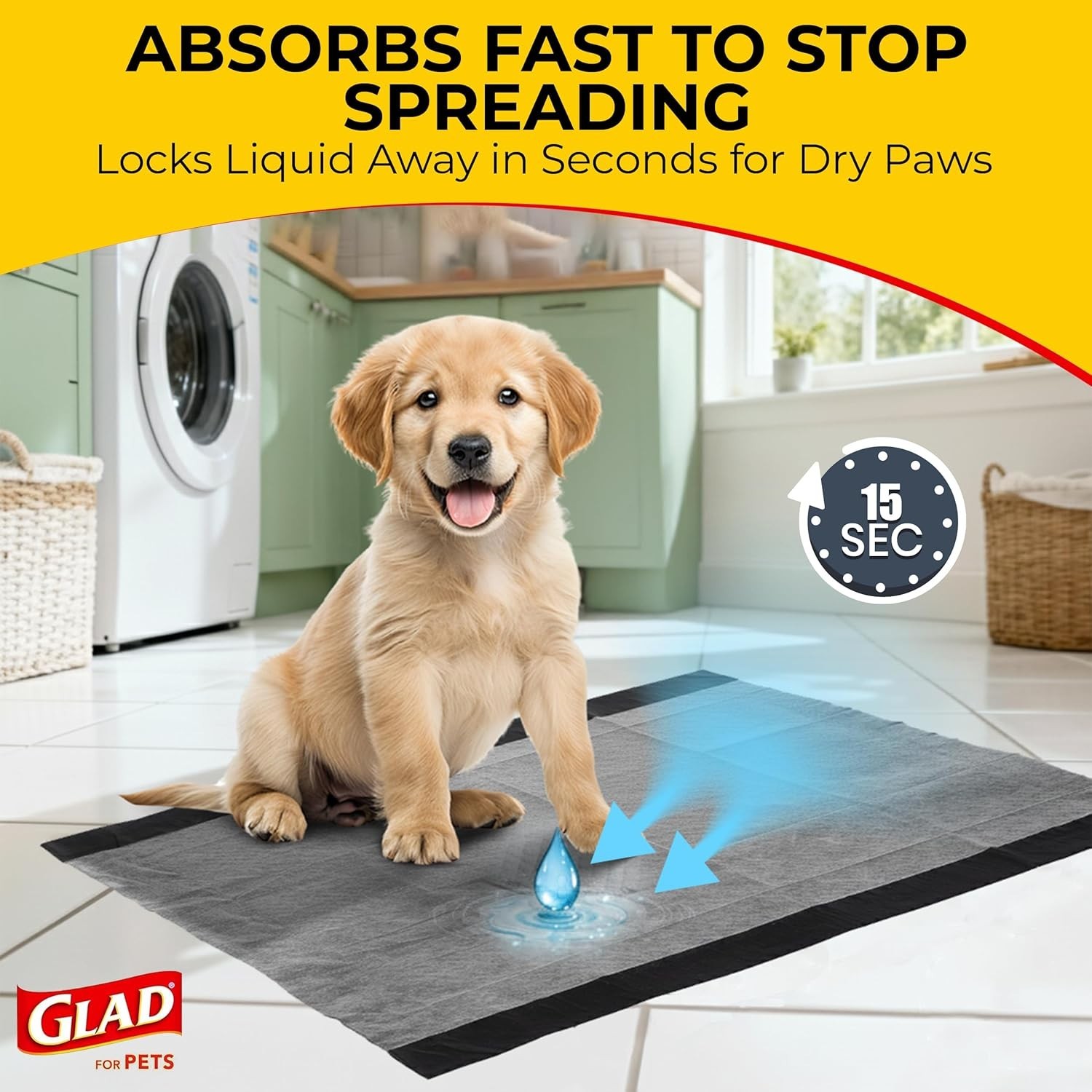 Pets Large Dog Training Pads Activated Charcoal 28×30 Jumbo 50 Count