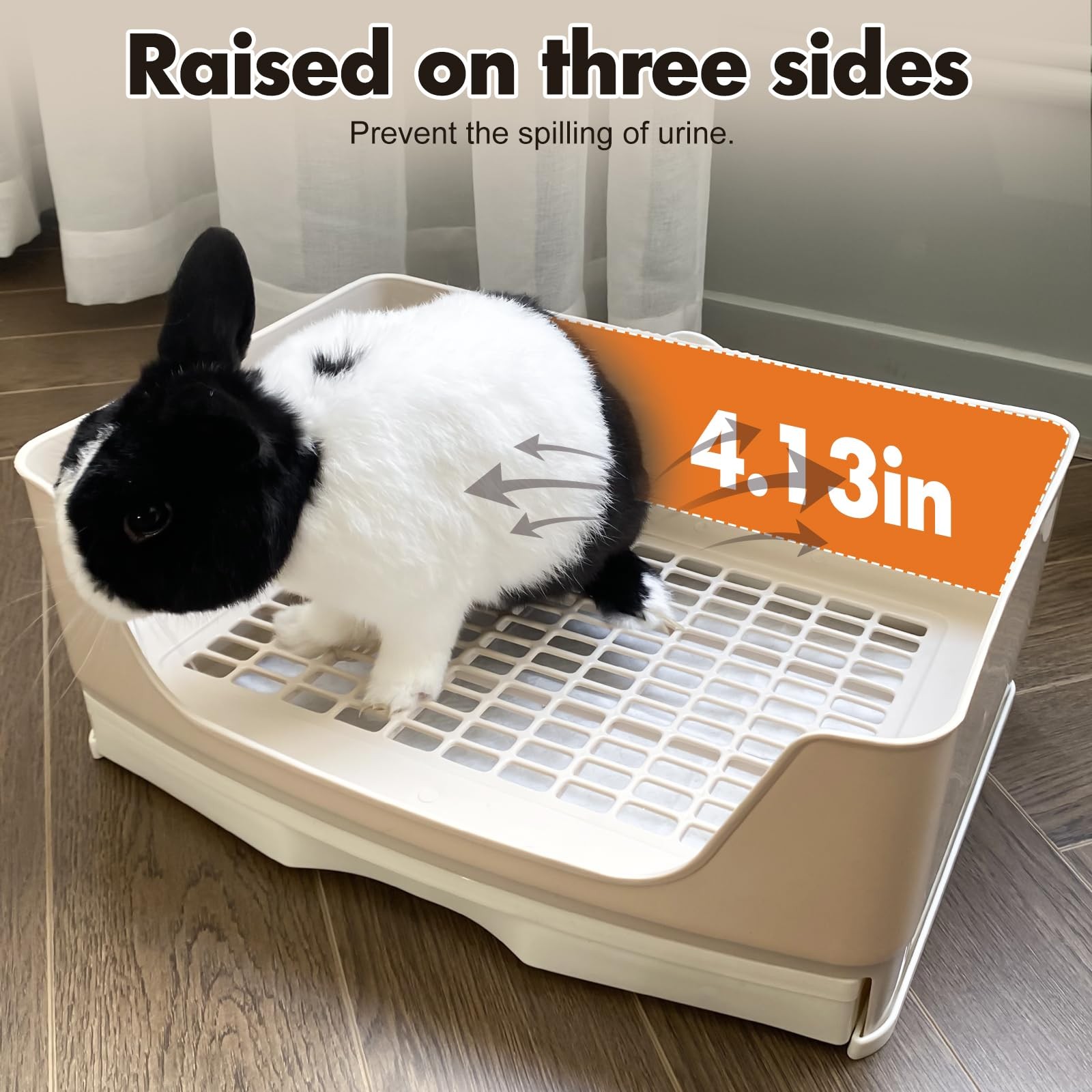 Yuoaes Large Rabbit Litter Box Bunny Potty Training Corner XX-Large, White