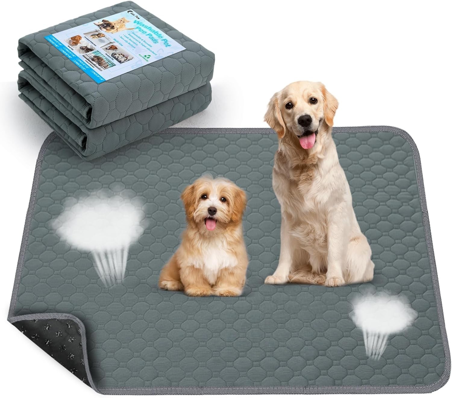 Super Absorbent Washable Pee Pads for Dogs Large 34 x 36 2-Pack Puppy Pads