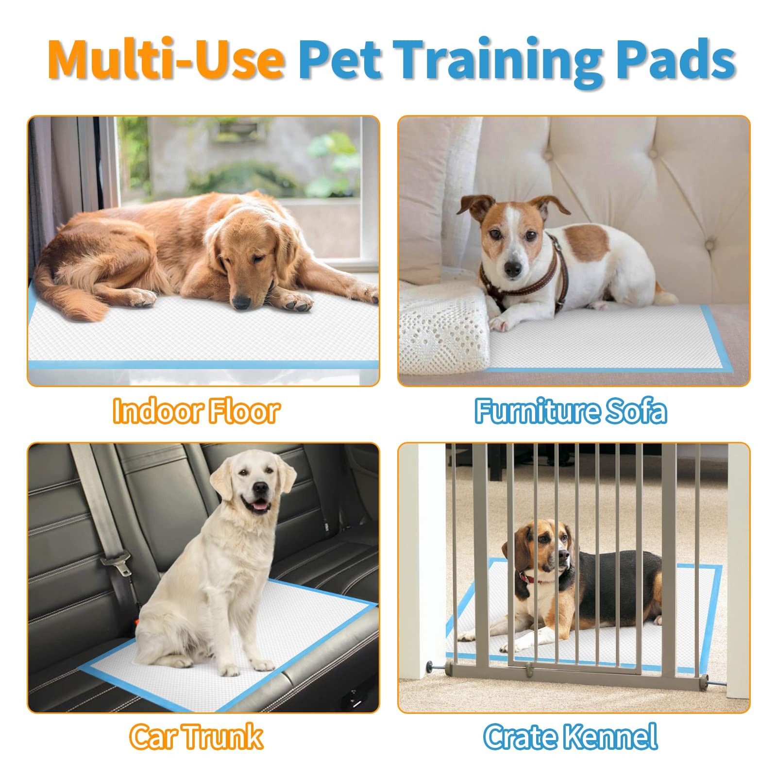 Dog and Puppy Training Pads, 13”×18” Disposable Dog Pee Pads, 100/Counts Ultr…
