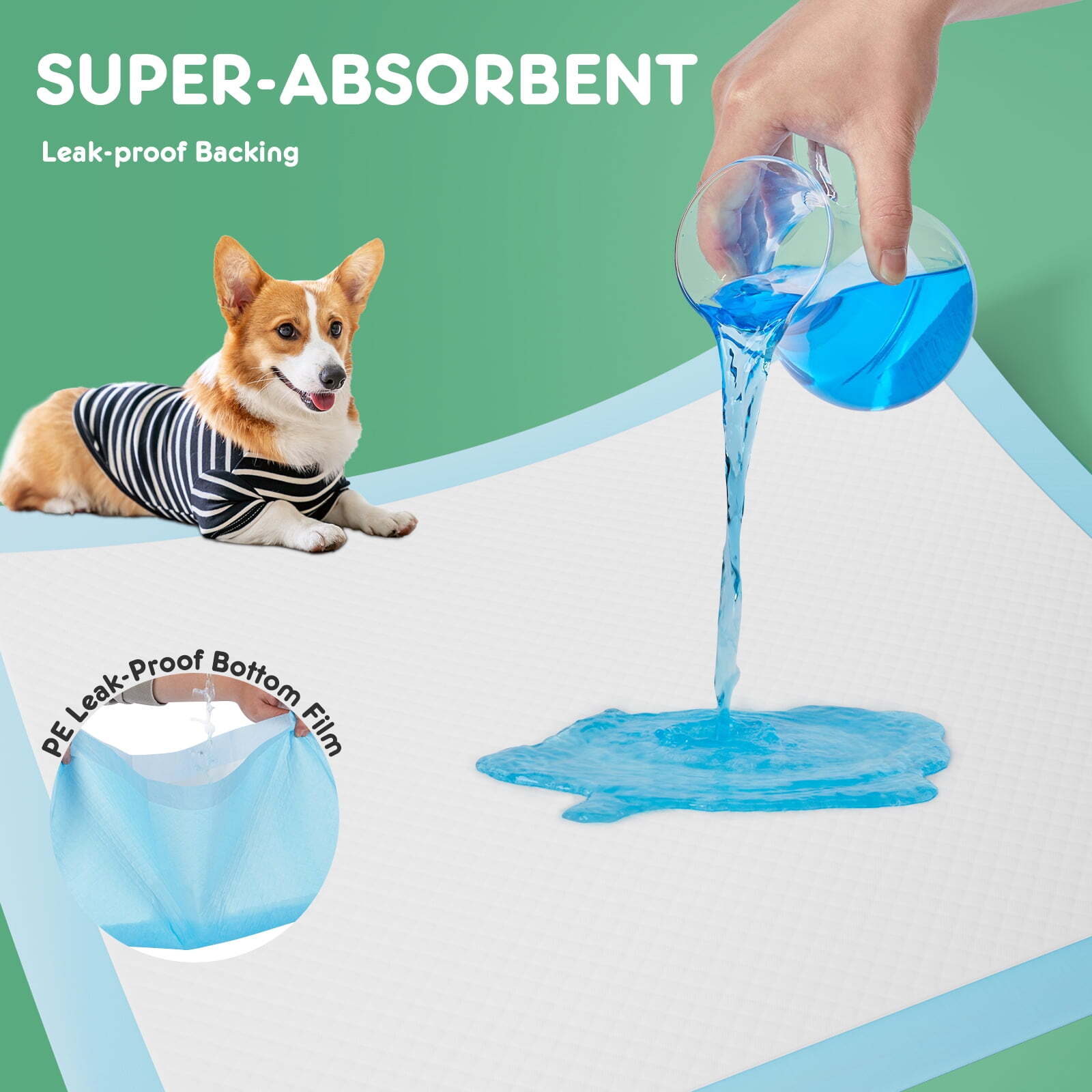 Leak-Proof Disposal Dog & Puppy Pee Pads, Pet Training Pads
