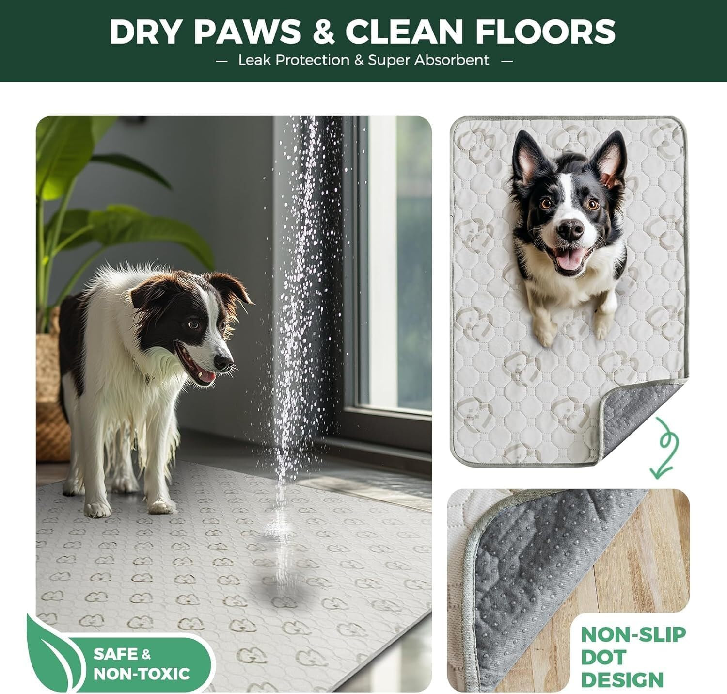Washable Pee Pads for Dogs, Puppy Pads with Super Absorbent, Specifically Design