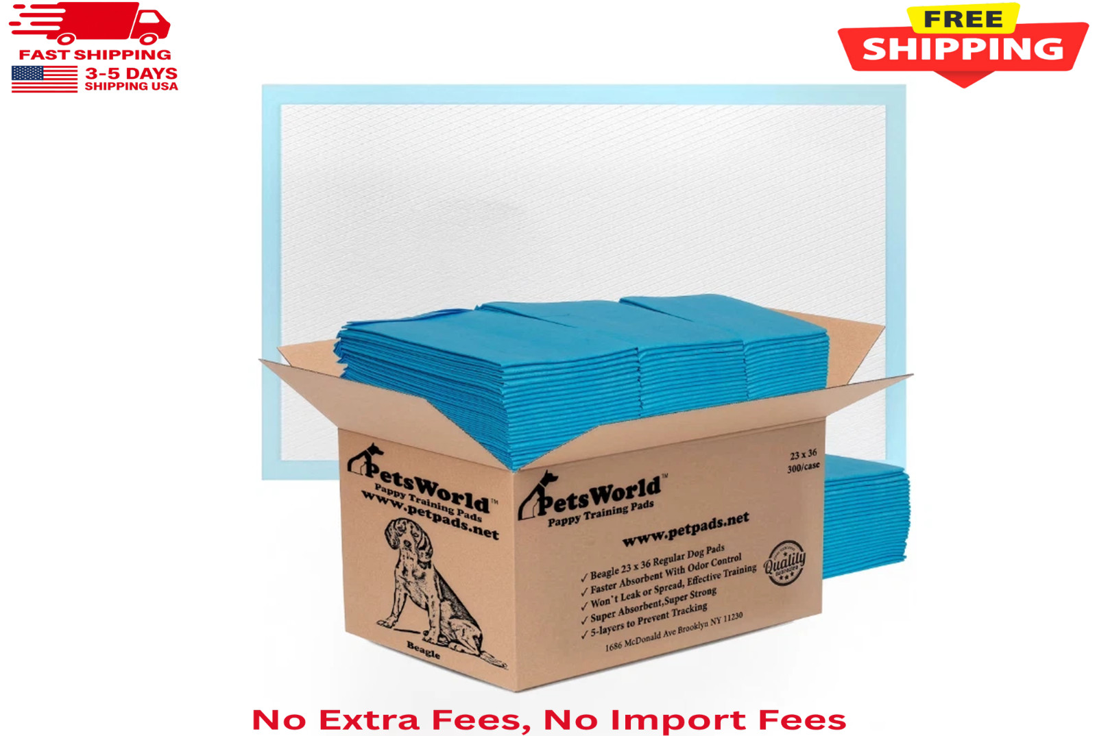 300 Count Puppy Pads for Small Pets, 23 in x 36 in, Leak-Proof, Value New