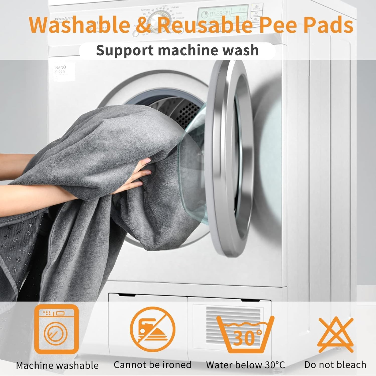 XL Washable Pee Pads for Dogs – Fast Absorbent Reusable Puppy Pads 2Pack- 36″…