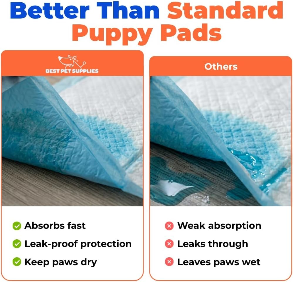 Best Pet Supplies XL Puppy Pads 100 Count 36×28 Absorbent Quick-Dry Baby Blue